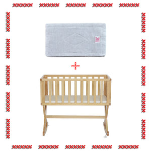Organic Flax Cradle Mattress Pad 18x36 + Waterproof Cover - Wholesome Linen
