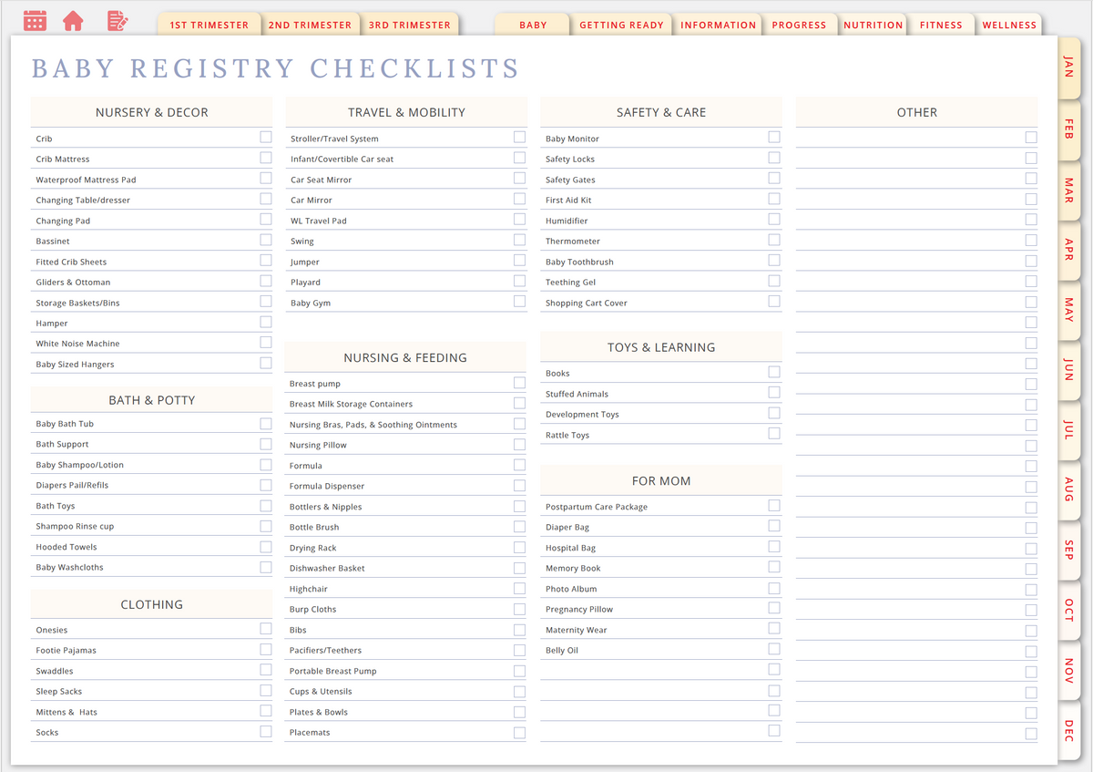 Free Printable Baby Registry Checklist (PDF) – Plan a Pure, Natural Nursery by Wholesome Linen - Wholesome Linen
