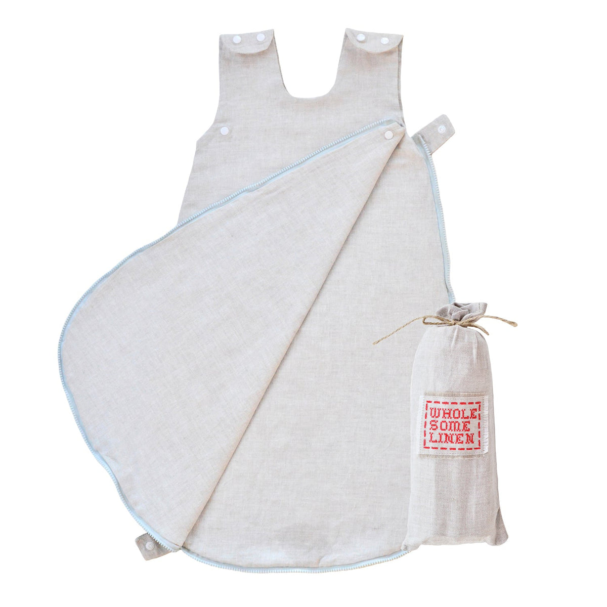 Wholesome Linen - African Baby Moses Baskets w/ Organic Flax Bassinet Mattress &amp; Linen Bedding - MOSES BASKET+PREMIUM SET